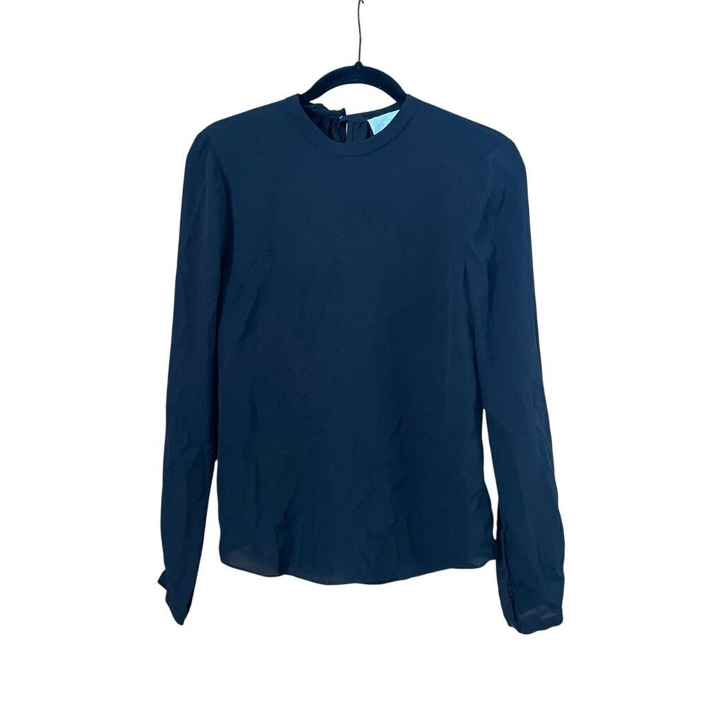 A.L.C. Black Long-Sleeve Silk Blouse